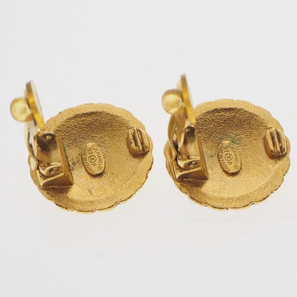 Chanel Coco Mark Vintage Gold Plated 97P Ladies 14.6g Earrings