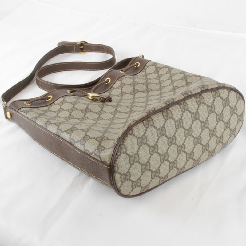 Gucci Old Gucci Drawstring 0011156179 4023 Shoulder Bag GG Supreme Canvas