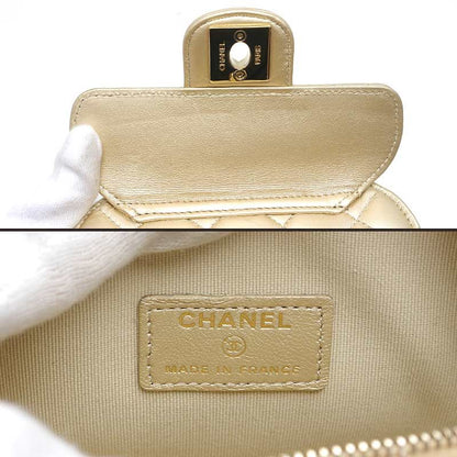 Chanel Matelasse Chain Shoulder Bag Heart Gold Lambskin