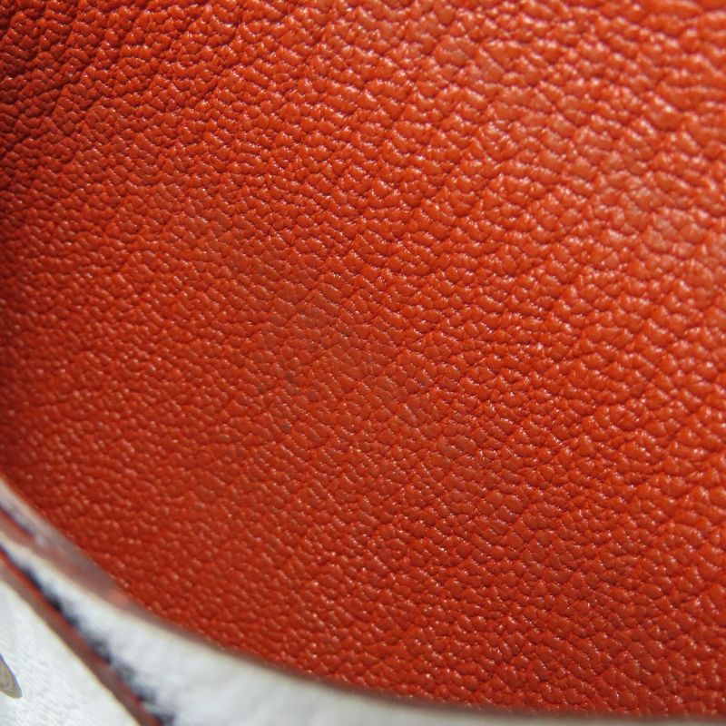 Hermes Calvi Blue Brume Silver Hardware Card Case Chevre Women