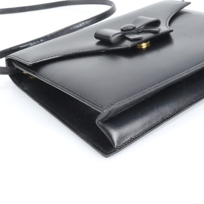 Vintage Christian Dior Ribbon Leather Shoulder Bag Crossbody Genuine Leather