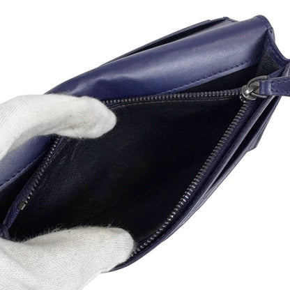 Bottega Veneta Botteg Veneta Bifold Long Wallet Intrecciato Leather Navy Long