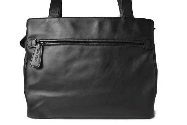 Chanel Shoulder Bag Tote Bag A4 Chanel Coco Mark Lamb Leather Black