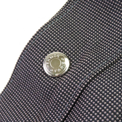 Hermes Yale Line GM Serie Button Canvas Large Shape Tote Bag Boston Bag Gray