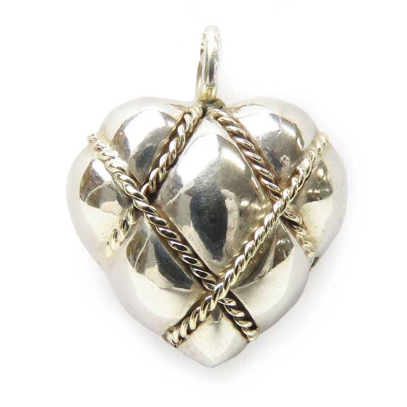 Tiffany & Co Pendant Top Chain Cross Quilted Heart Star Ring Silver 18k Silver