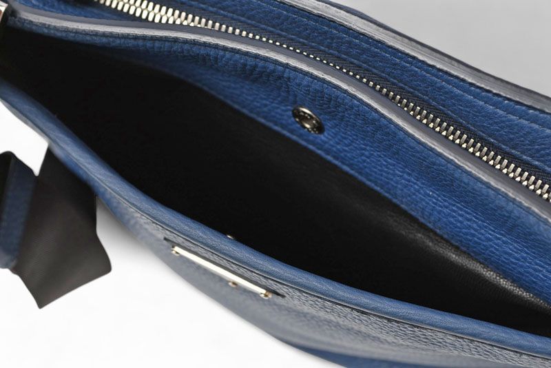 Prada Shoulder Bag Prada Cross Body Bag Vitello Daino Deerskin Navy Triangle