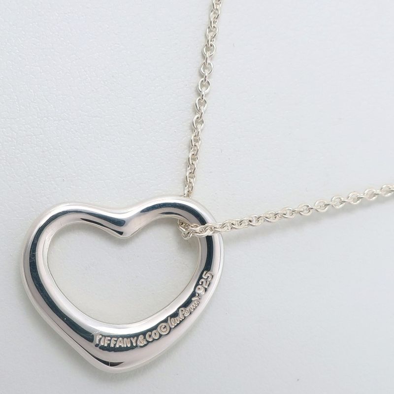 Tiffany & Co Open Heart Elsa Peretti 925 Silver Ladies 6.0g Necklace