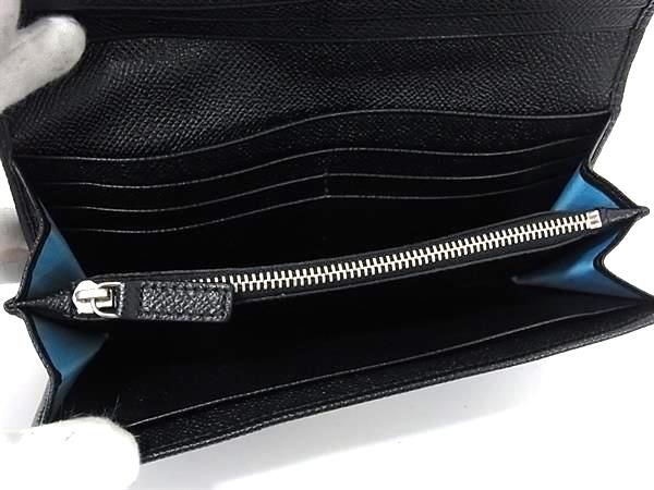 Bvlgari Leather Bifold Long Wallet Coin Purse Billfold Black Bs0399