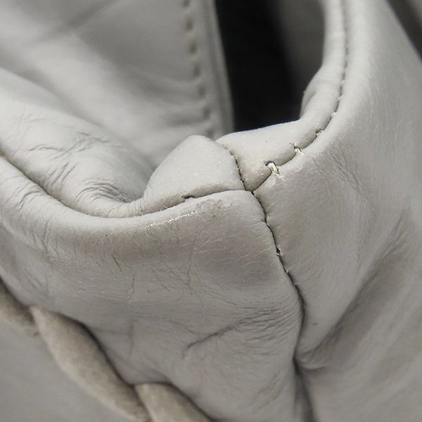 Chanel Tote Bag Ultra Stitch Lambskin Gray Silver Hardware Chain Shoulder Coco