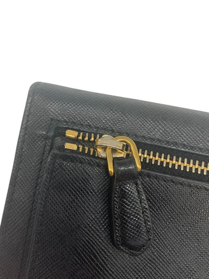 2589 Prada Bifold Long Wallet 1m1132 Saffiano Leather Ribbon Nero Black