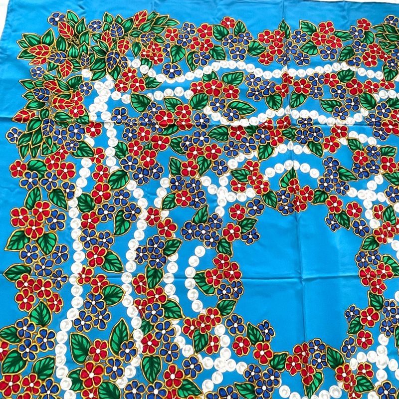 Chanel Large Scarf Silk Jewelry Pattern Multicolor