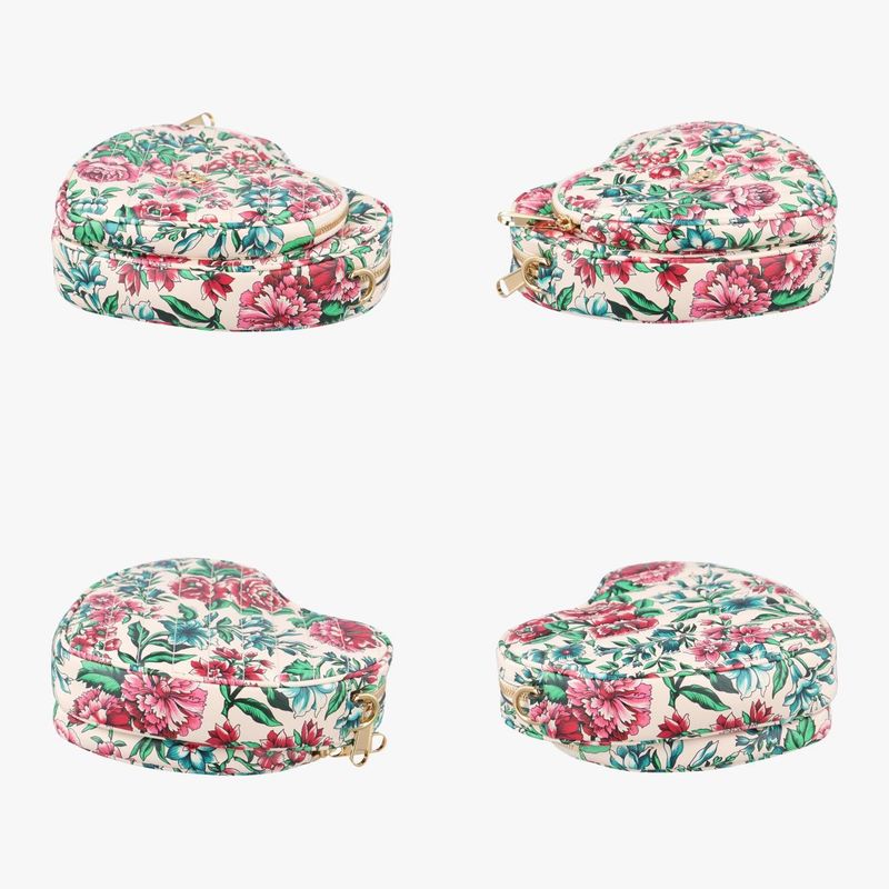 Guccigg Marmont Flower Print Heart Multicolor Leather 740355 E040806078