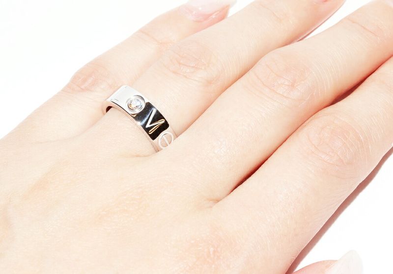 Cartier Ring 18K White Gold Diamond 1P Lovering Ring Width 55mm (022in)