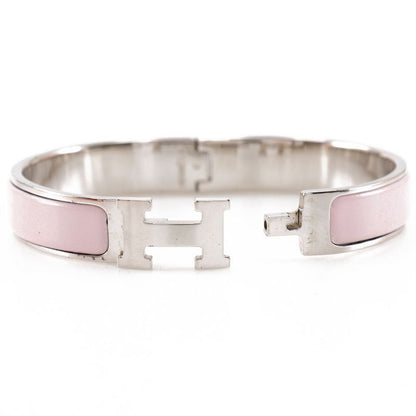 Hermes Click H PM H Bracelet Metal Silver/pink Ladies 36.2g Bangle
