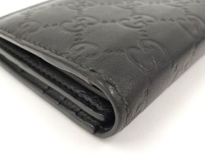 Gucci Trifold Wallet Leather Black 268533