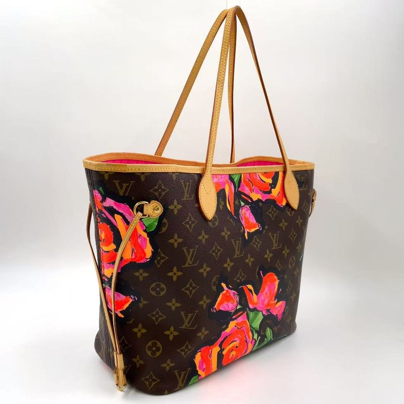 Louis Vuitton Neverfull MM Monogram Rose Monogram Rose Leather X PVC Pink X