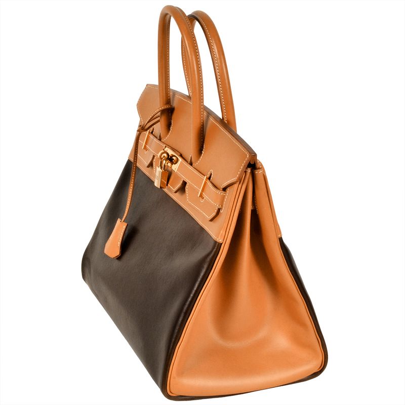 Hermes Birkin 35 Handbag Amazonia Vache □C Engraved Dark Brown Gold Hardware