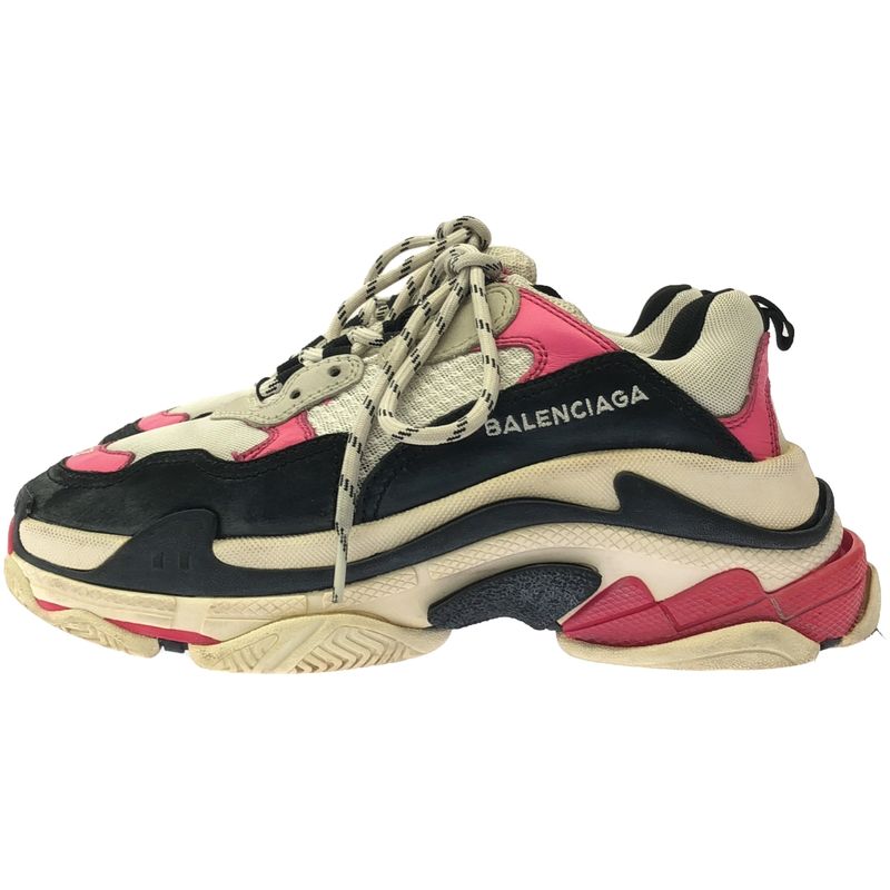 Balenciaga Triple S Vintage Processed Low Cut Sneakers 517334 Pinkish 37