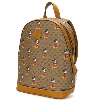 Gucci Backpack Daypack Small Backpack 552884 GG Supreme Canvas Brown Camel Gold