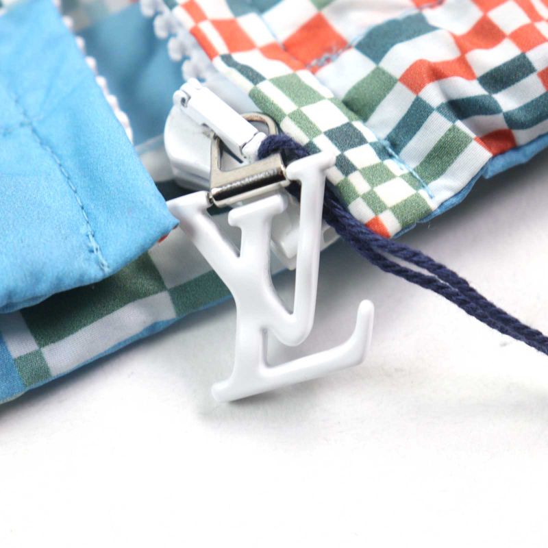 Louis Vuitton 21SS Hkb85w Distorted Damier LV Logo Zipper With Drawcord