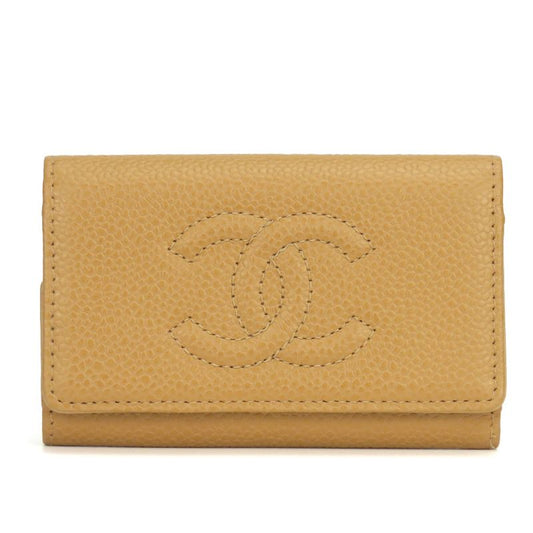 Chanel Key Case 6-stacks Caviar Skin Beige Gold Hardware 8-stacks Coco Mark