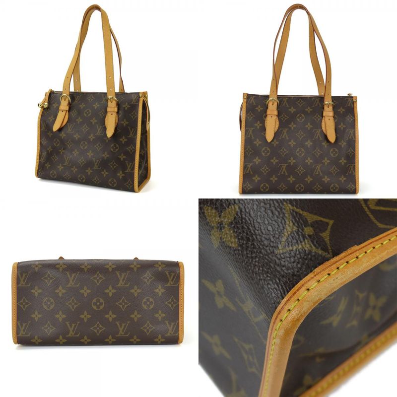 Louis Vuitton Tote Bag Popincourt O M40007 Monogram Nubuck Brown Gold Hardware