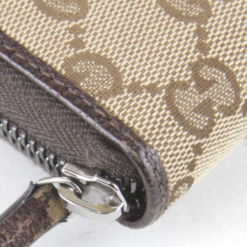 Gucci Round Zipper 307980 493075 Long Wallet In GG Canvas Brown