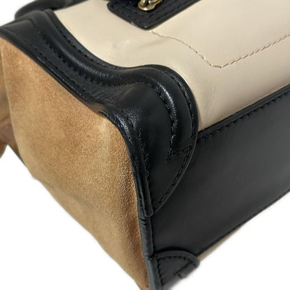 Celine Handbag Luggage Mini Shopper Beige X Black X Light Brown