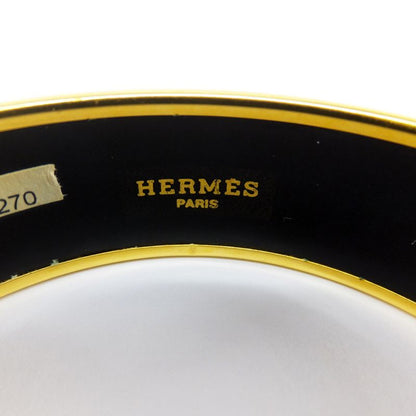 Hermes Enamel MM Bangle Navy-gold Hardware Bracelet Carriage Approx