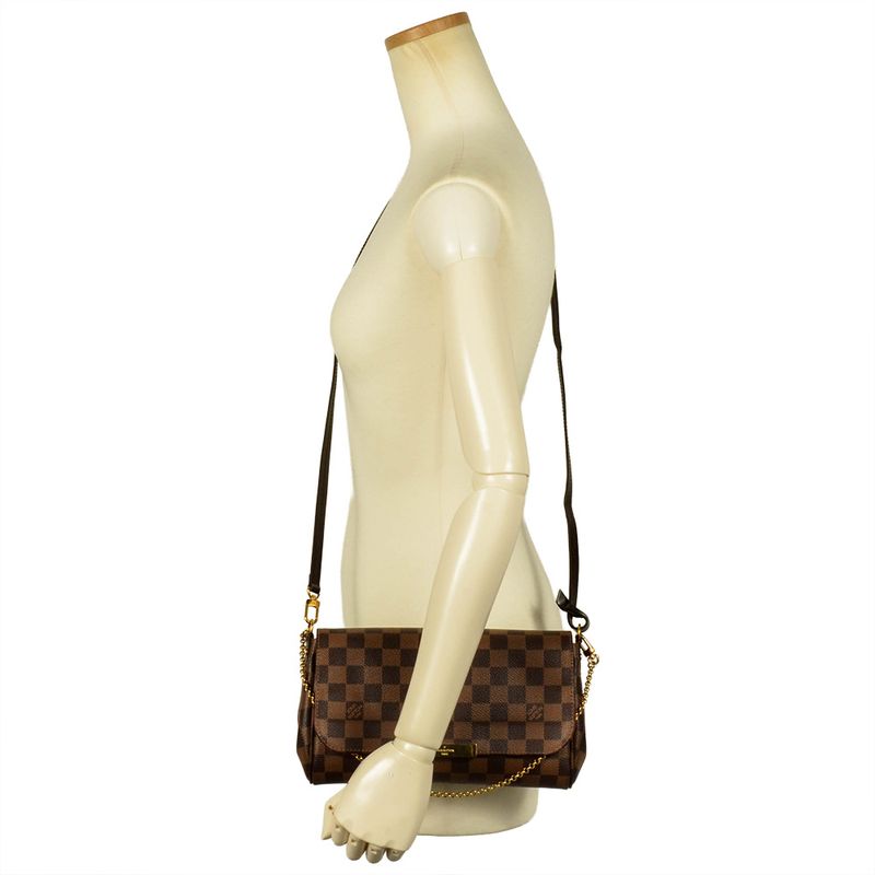Louis Vuitton Favorite MM Shoulder Bag Damier Ebène N41129