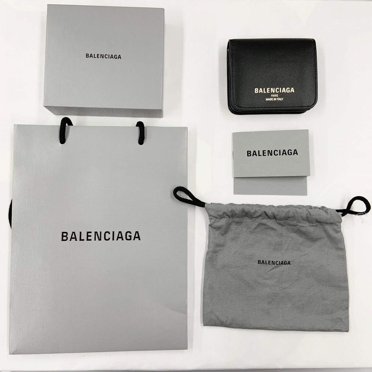 Balenciaga Cash 2.0 Coin & Card Holder Bifold Wallet with Flap Black