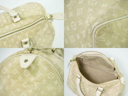 Authentic Louis Vuitton LV Speedy 30 Monogram Mini Lin Handbag Mini Boston Bag