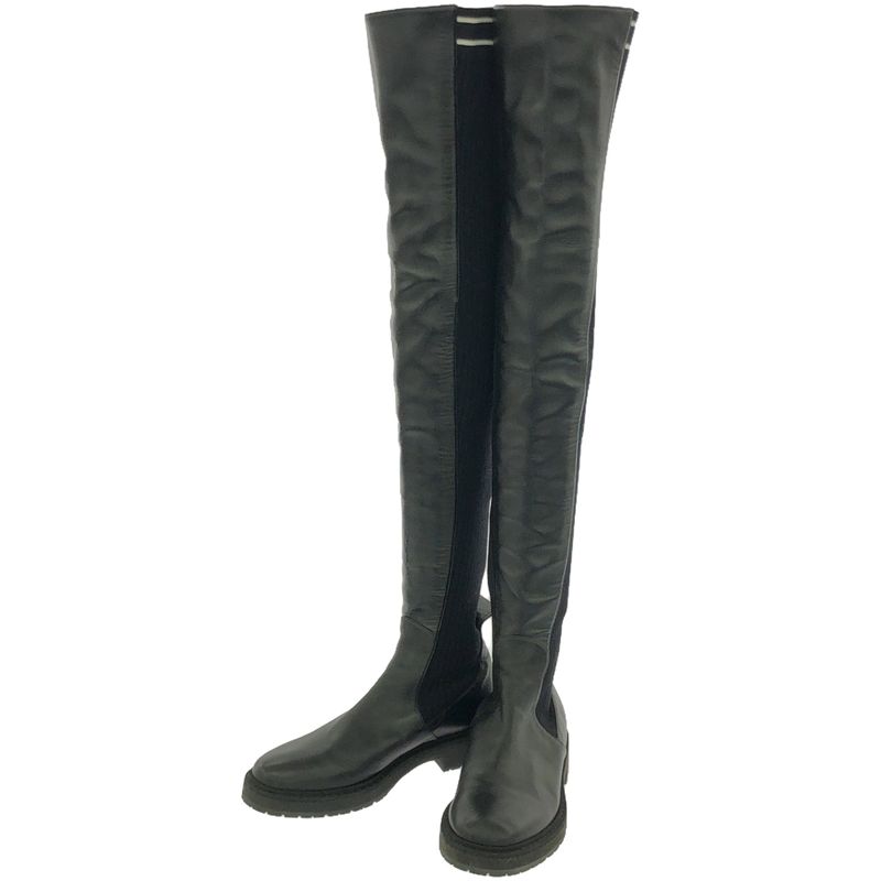 Fendi 17aw Knee-High Long Knit Boots Black 37