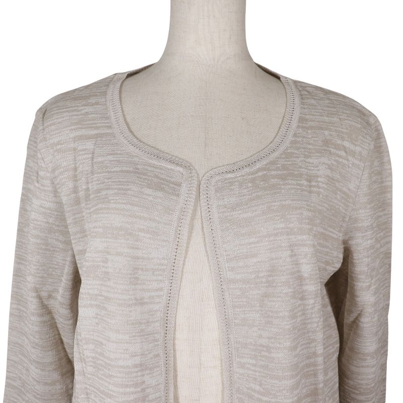 Chanel Logo Plate P12872v00569 Cotton Beige Women's Cardigan