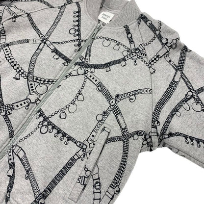 Hermes Outerwear Cotton Gray Black Blouson Jacket Brushed Lining Tresor Medor