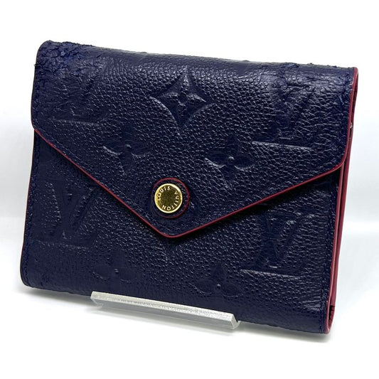 Louis Vuitton Wallet Monogram Empreinte Trifold Wallet Navy Leather M64577