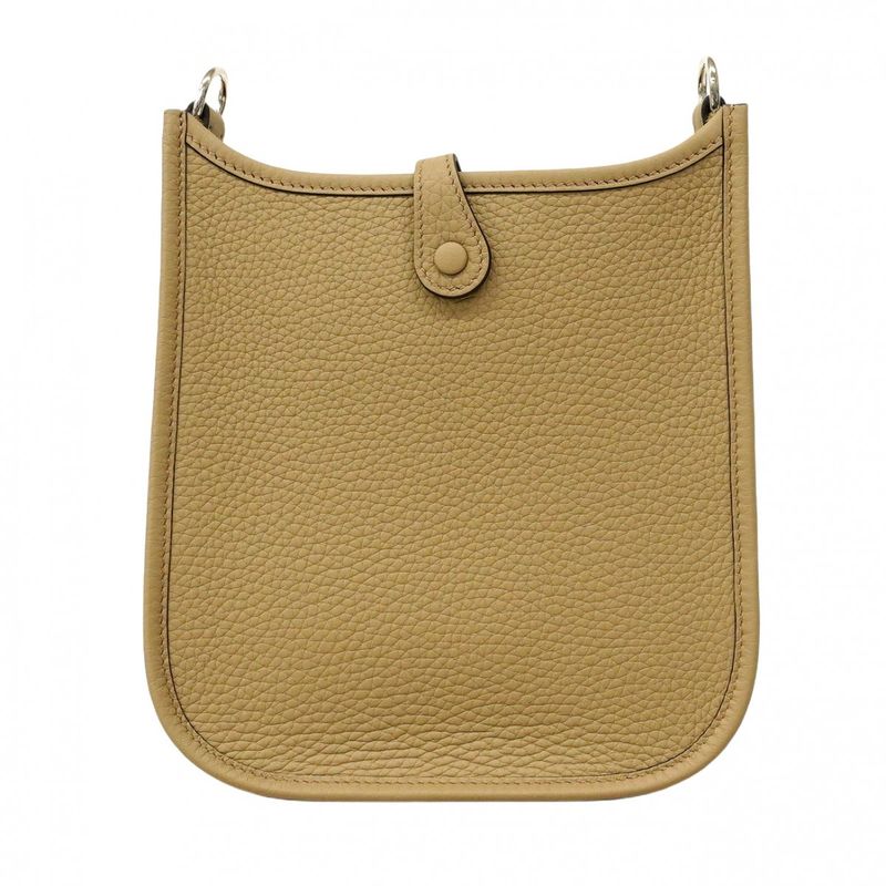 Hermes Shoulder Bag Evelyn TPM Taurillon Cles Mance Beige Marfa Silver Hardware