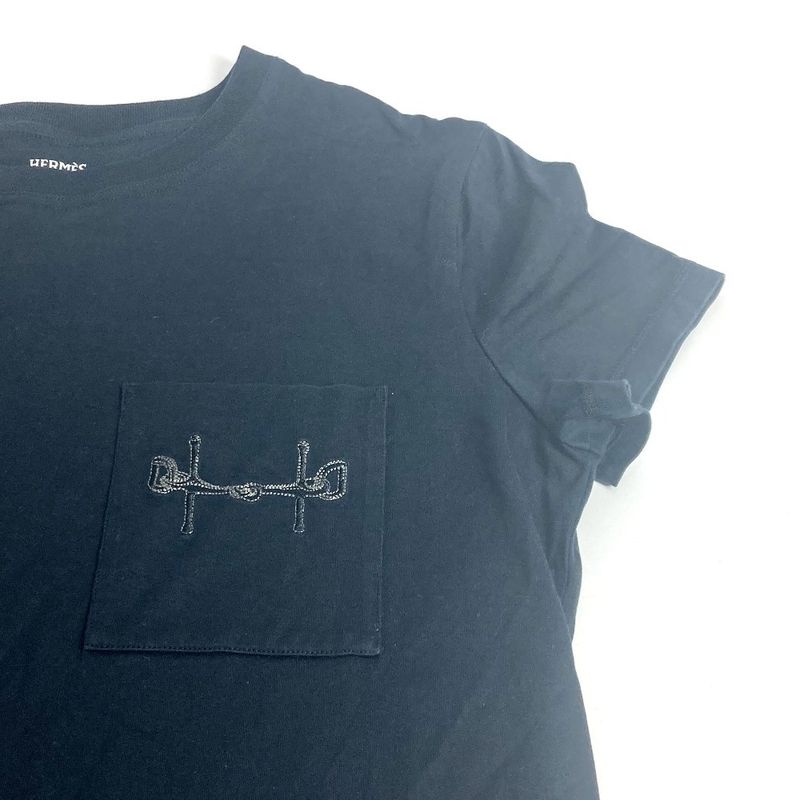 Hermes Dress Long T-shirt Dress Cotton Black