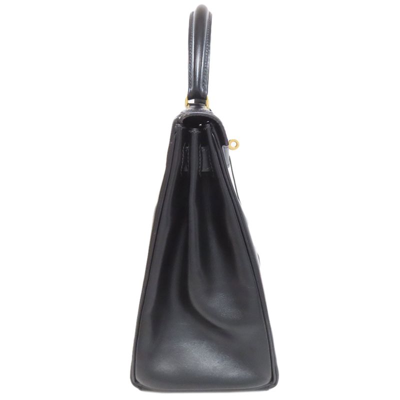 Hermes Kelly 28 Internal Stitching Gold Hardware Handbag Box Calf Women