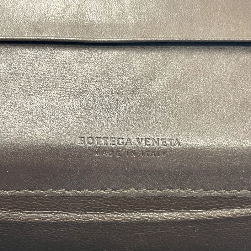 Bottega Veneta Leather Intrecciato Long Wallet Brown 372886 Long