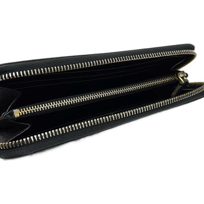 Prada Long Wallet - 1m0506 Black Round Zipper Leather