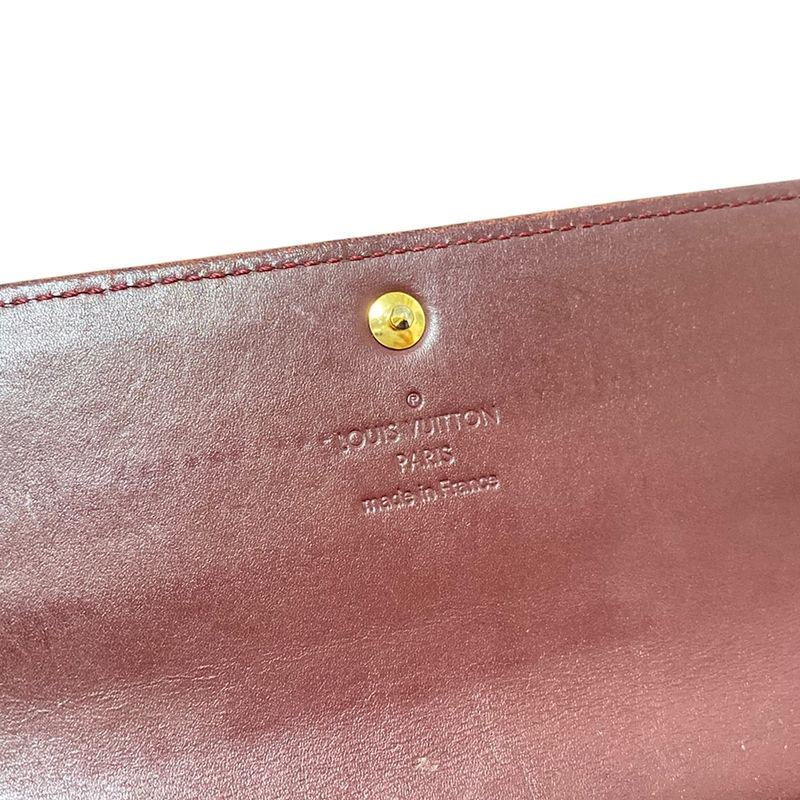 Louis Vuitton Monogram Vernis Portefeuille Sarah NM M91521 Rouge Fauviste