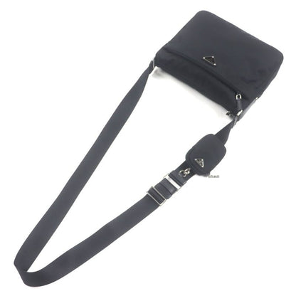 Prada 1bc421 Saffiano Leather Re-nylon Nylon Triangle Logo Triangle Plate