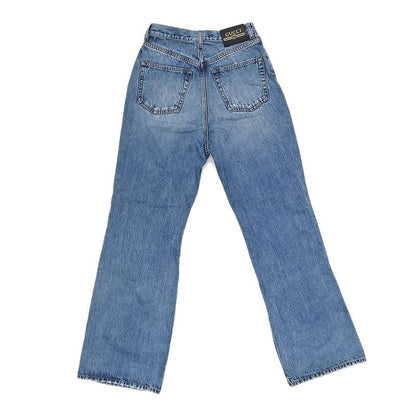 Gucci Denim Pants Damaged Processing 27 Size Light Blue Women's Apparel