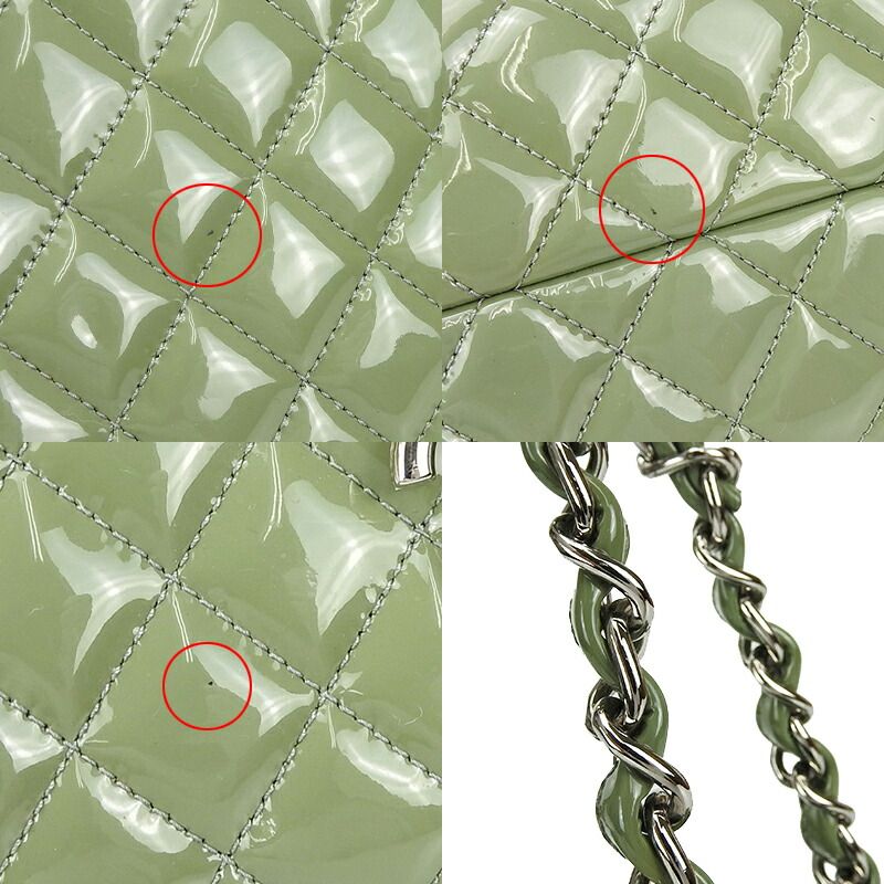 Chanel Handbag Mademoiselle Beau Ring Coco Mark Enamel Green Silver Hardware