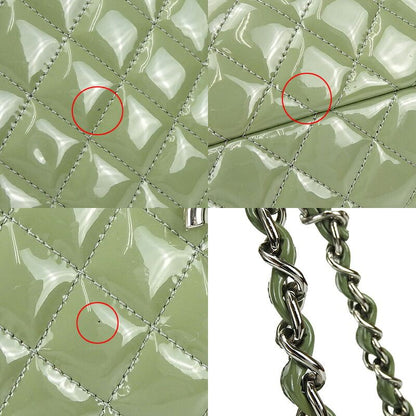 Chanel Handbag Mademoiselle Beau Ring Coco Mark Enamel Green Silver Hardware