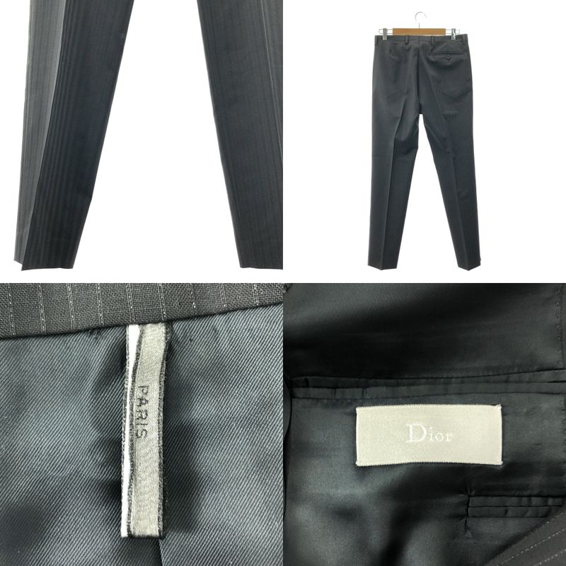 Dior Homme - 2007ss - Setup - Shadow Stripe Single Tailored Jacket Slacks And