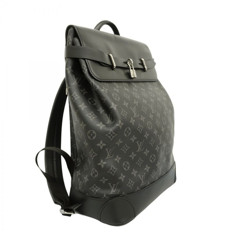 Louis Vuitton Monogram Eclipse Steamer Backpack M44052 Black Men's