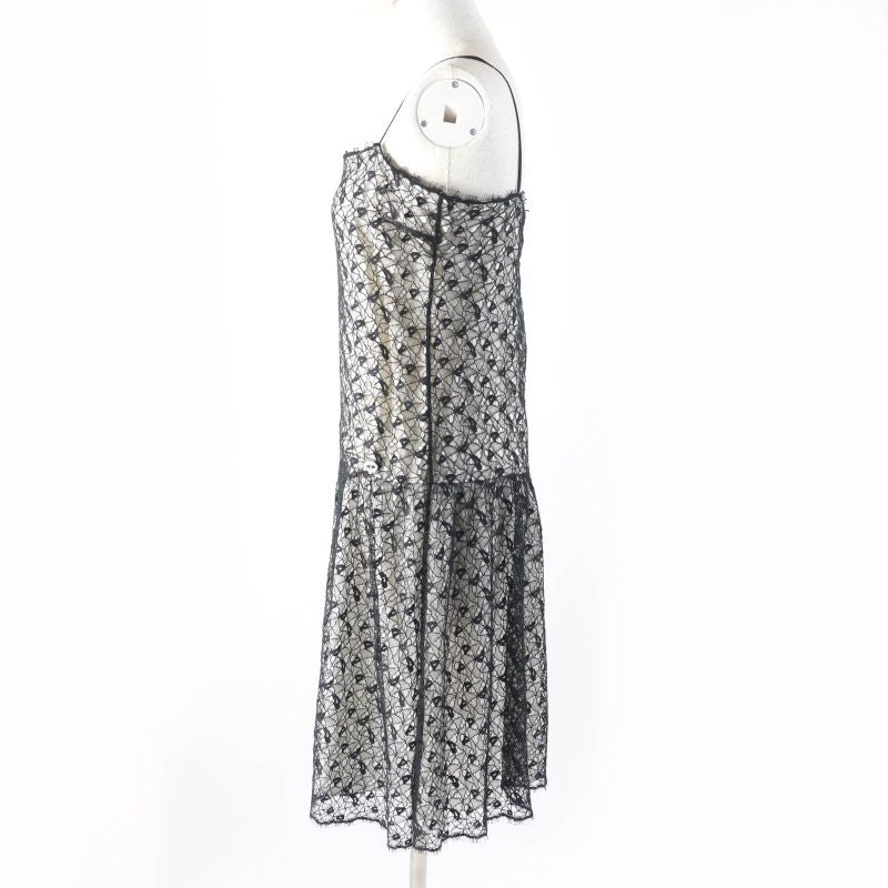 CHANEL P56062 All Lace Knee Length Cami Dress With Coco Mark Hardware Dress