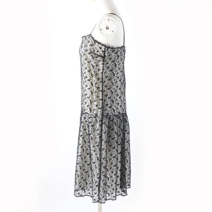 CHANEL P56062 All Lace Knee Length Cami Dress With Coco Mark Hardware Dress